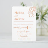 Terracotta Minimalistische Hochzeit Einladung (Stehend Vorderseite)