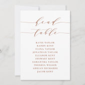Terracotta Minimalistische Script Head Table Card (Vorderseite)