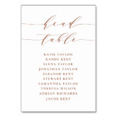 Terracotta Minimalistische Script-Hochzeit Tischnummer (Vorderseite)