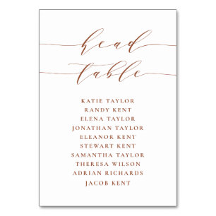 Terracotta Minimalistische Script-Hochzeit Tischnummer