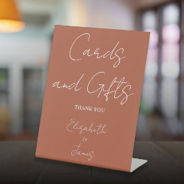 Terracotta Minimalistische Skriptkarten und Gesche Sockelschild