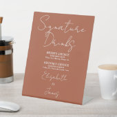 Terracotta Minimalistische Skriptsignatur Drinks Sockelschild (In SItu)