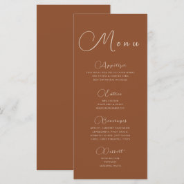 Terracotta Minimalistische Speisekarte Menükarte