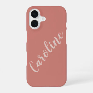 Terracotta Minimalistische Typografie Personalisie iPhone 16 Hülle