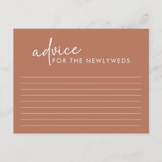 Terracotta Minimalistisches Brautparty Begleitkarte (Vorderseite)