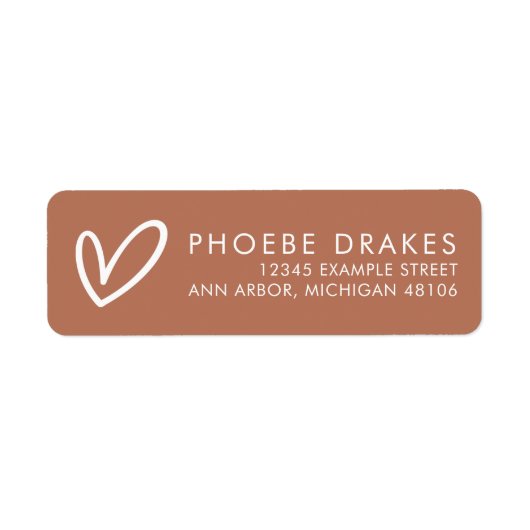 Terracotta Minimalistisches Brautparty Rücksendead (Vorne)