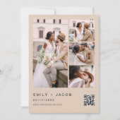 Terracotta Minimalistisches Foto QR Code Hochzeit Einladung (Vorderseite)