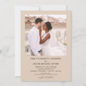 Terracotta Minimalistisches Foto QR Code Hochzeit Einladung (Rückseite)