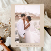 Terracotta Minimalistisches Save the Date Skript-F Postkarte