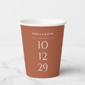 Terracotta Minimalistisches Special Pappbecher (Rückseite)