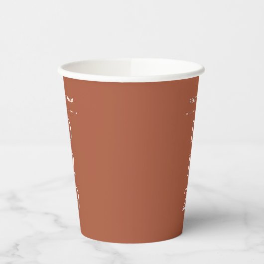 Terracotta Minimalistisches Special Pappbecher (Links)