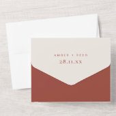 Terracotta Minimalistisches Tee All In One Einladung (Rückseite)