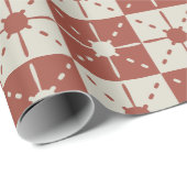 Terracotta Mitte des Jahrhunderts Moderne Sternexp Geschenkpapier (Rolleneckpunkt)