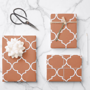 Terracotta Mittelmeer Marokkanisches Muster Geschenkpapier Set