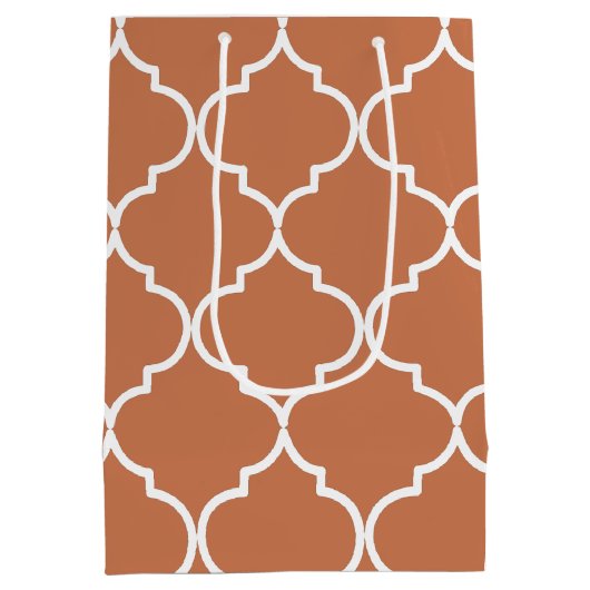 Terracotta Mittelmeer Marokkanisches Muster Mittlere Geschenktüte (Rückseite)