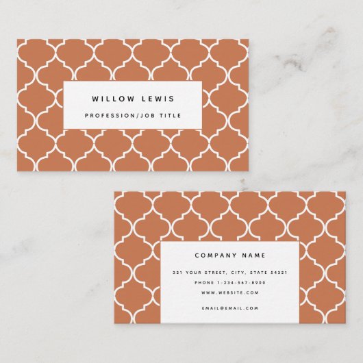 Terracotta Mittelmeer Marokko Beruflich Visitenkarte (Vorne/Hinten)