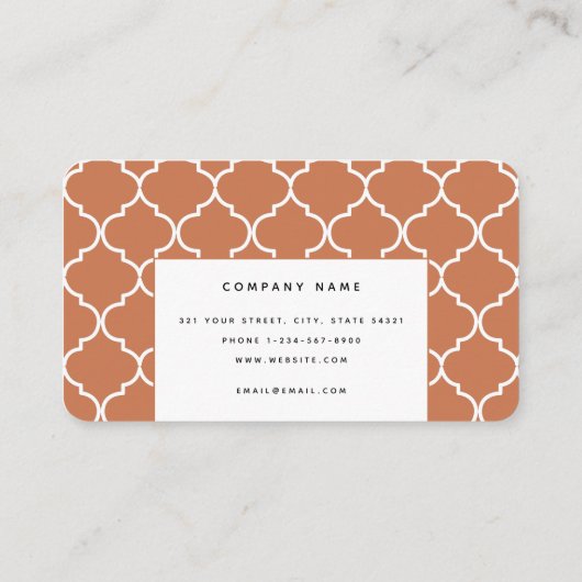 Terracotta Mittelmeer Marokko Beruflich Visitenkarte (Rückseite)