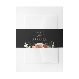 Terracotta Modern Boho Black Wedding Einladungsbanderole