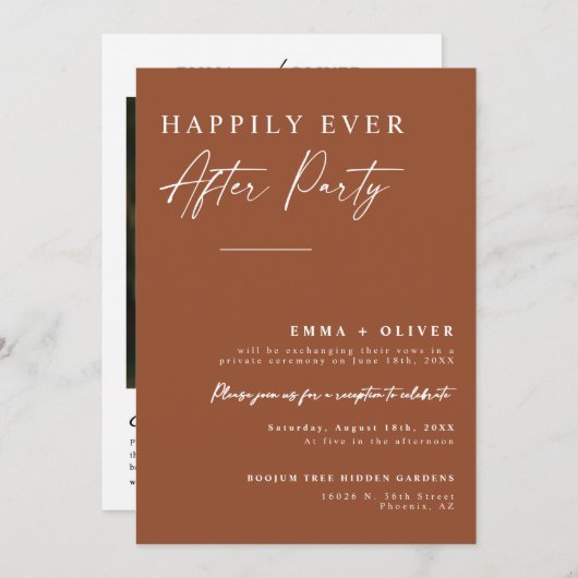 Terracotta Modern Boho glücklich je nach QR-Code Einladung (Vorne/Hinten)