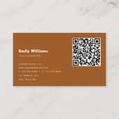 Terracotta Modern Boho Minimalistisch | QR-Code Visitenkarte (Rückseite)