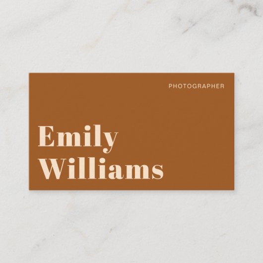 Terracotta Modern Boho Minimalistisch | QR-Code Visitenkarte (Vorderseite)