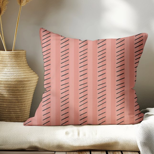 Terracotta Modern Boho Stripes Kissen (Von Creator hochgeladen)