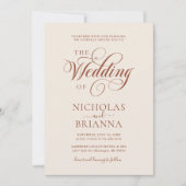 Terracotta Modern Boho Wedding Foto Minimalistisch Einladung (Vorderseite)