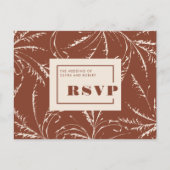 Terracotta Modern Boho Wedding RSVP Postkarte (Vorderseite)