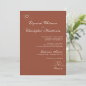 Terracotta Modern Chic Mix and Match Wedding Einladung (Stehend Vorderseite)