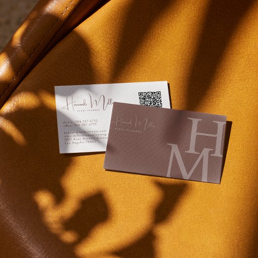 Terracotta | Modern Elegant Minimalist QR Code Visitenkarte