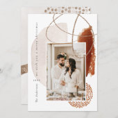 Terracotta Modern Geometrisches Foto Feiertagskarte (Vorne/Hinten)