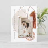 Terracotta Modern Geometrisches Foto Feiertagskarte (Stehend Vorderseite)