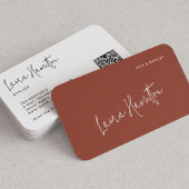 Terracotta modern minimalist QR code Visitenkarte