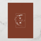 Terracotta Modern Pampas Grass Boho Wedding Folieneinladung (Rückseite)