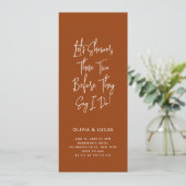 Terracotta Modern Script Couples Shower Invitation (Stehend Vorderseite)