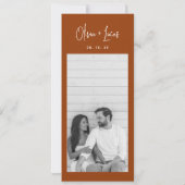 Terracotta Modern Script Couples Shower Invitation (Rückseite)