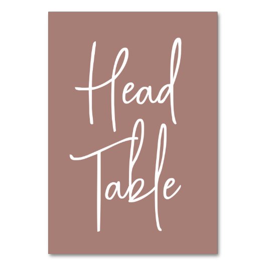 Terracotta Modern Script Head Table Tischnummer (Rückseite)