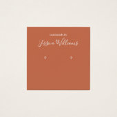 Terracotta Modern Script QR Earring Display Card (Vorderseite)