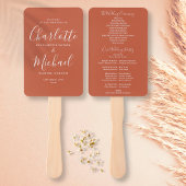 Terracotta Modern Script Wedding Program Fächer