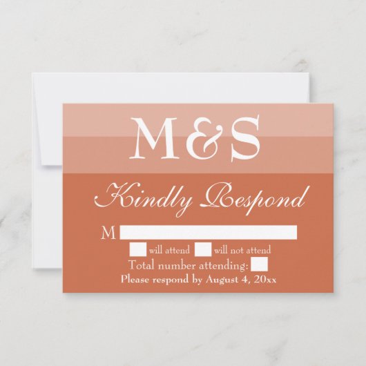 Terracotta Modern Script Wedding RSVP Card Dankeskarte (Vorderseite)