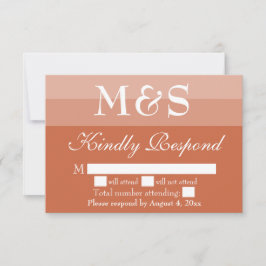 Terracotta Modern Script Wedding RSVP Card Dankeskarte