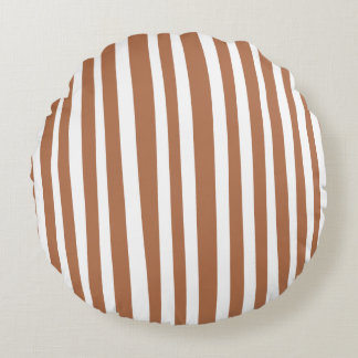 Terracotta Modern Stripes Minimalist  Rundes Kissen