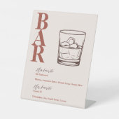 Terracotta Modern Wedding Bar Drink Sockelschild (Vorderseite)