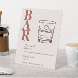 Terracotta Modern Wedding Bar Drink Sockelschild
