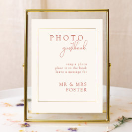 Terracotta Modern Wedding Foto Gästebuch