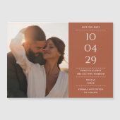 Terracotta Modern Wedding Foto Save the Date Magneteinladung (Vorderseite)