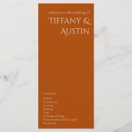 Terracotta Modern Wedding Program