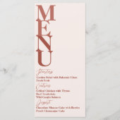 Terracotta Modern Wedding Simple Menu Card Menükarte (Vorderseite)