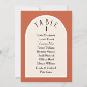 Terracotta Moderne Arkade Tischnummer Sitzplan (Vorderseite)