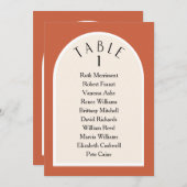 Terracotta Moderne Arkade Tischnummer Sitzplan (Vorne/Hinten)